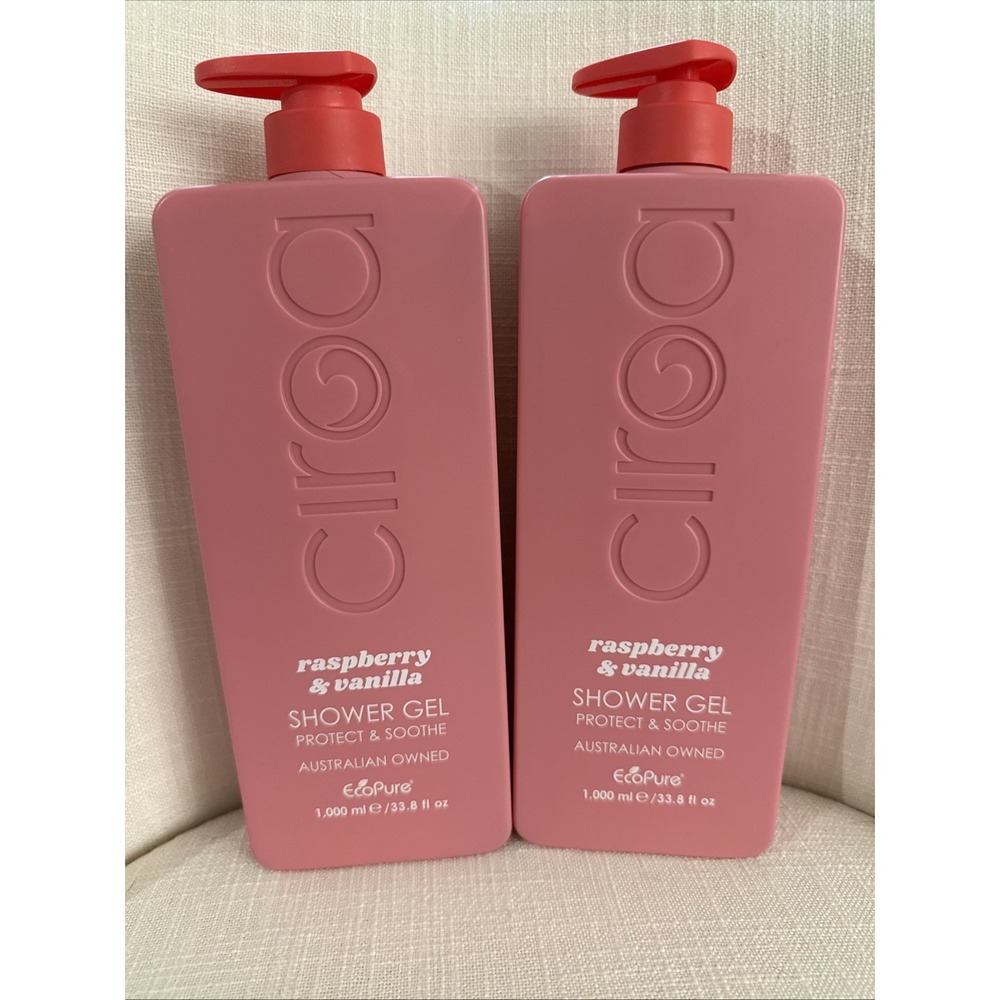 2pk‎ Ciroa Beauty ~ Raspberry & Vanilla Soothing Shower Gel 33.8 fl oz